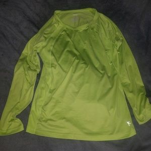 Lime green stretchy long sleeved work out shirt